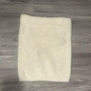 Forever 21 White Faux Fur High Waist Mini Skirt Small